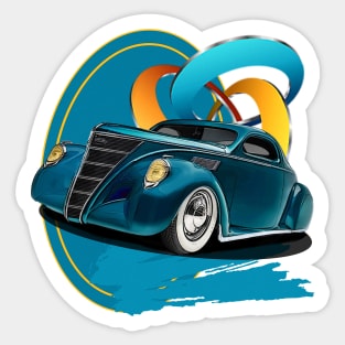 1937 Lincoln Zephyr Coupe - Abstract Sticker